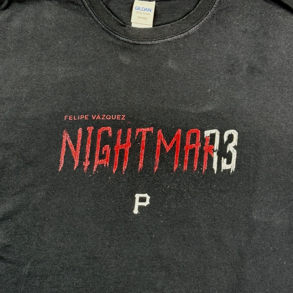 2019 Pirates Felipe Vazquez Nightmare SGA T Shirt Mens XL Vitalant Gildan